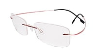 Soigné Female Rectangular Rimless Flexible Spectacle Frame-Pink-Medium Soigné Female Rectangular Rimless Flexible Spectacle Frame-Pink-Medium