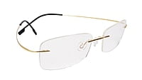 Soigné Unisex Rectangular Rimless Flexible Spectacle Frame-Golden-Medium Soigné Unisex Rectangular Rimless Flexible Spectacle Frame-Golden-Medium