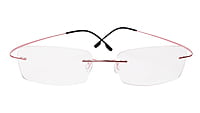 Soigné Female Rectangular Rimless Flexible Spectacle Frame-Pink-Medium Soigné Female Rectangular Rimless Flexible Spectacle Frame-Pink-Medium