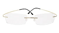 Soigné Unisex Rectangular Rimless Flexible Spectacle Frame-Golden-Medium Soigné Unisex Rectangular Rimless Flexible Spectacle Frame-Golden-Medium