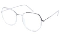 Unisex Large Pentagon Spectacle Frame. Silver Composite Frame Unisex Large Pentagon Spectacle Frame. Silver Composite Frame