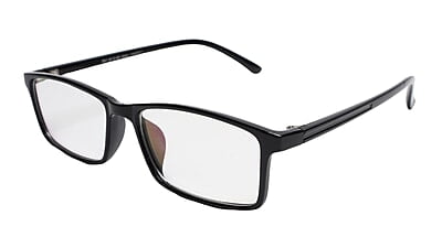 Soigné Unisex Large Rectangular Spectacle Frame.Gloss Black Color