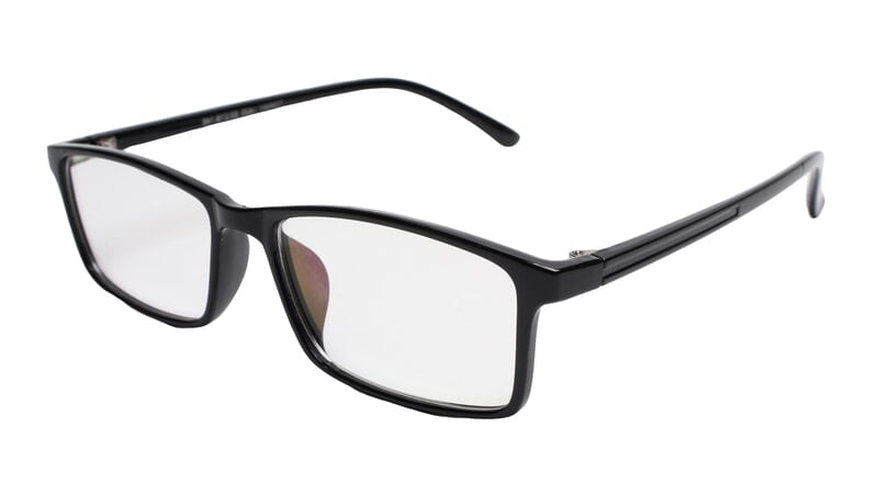 Soigné Unisex Large Rectangular Spectacle Frame.Gloss Black Color