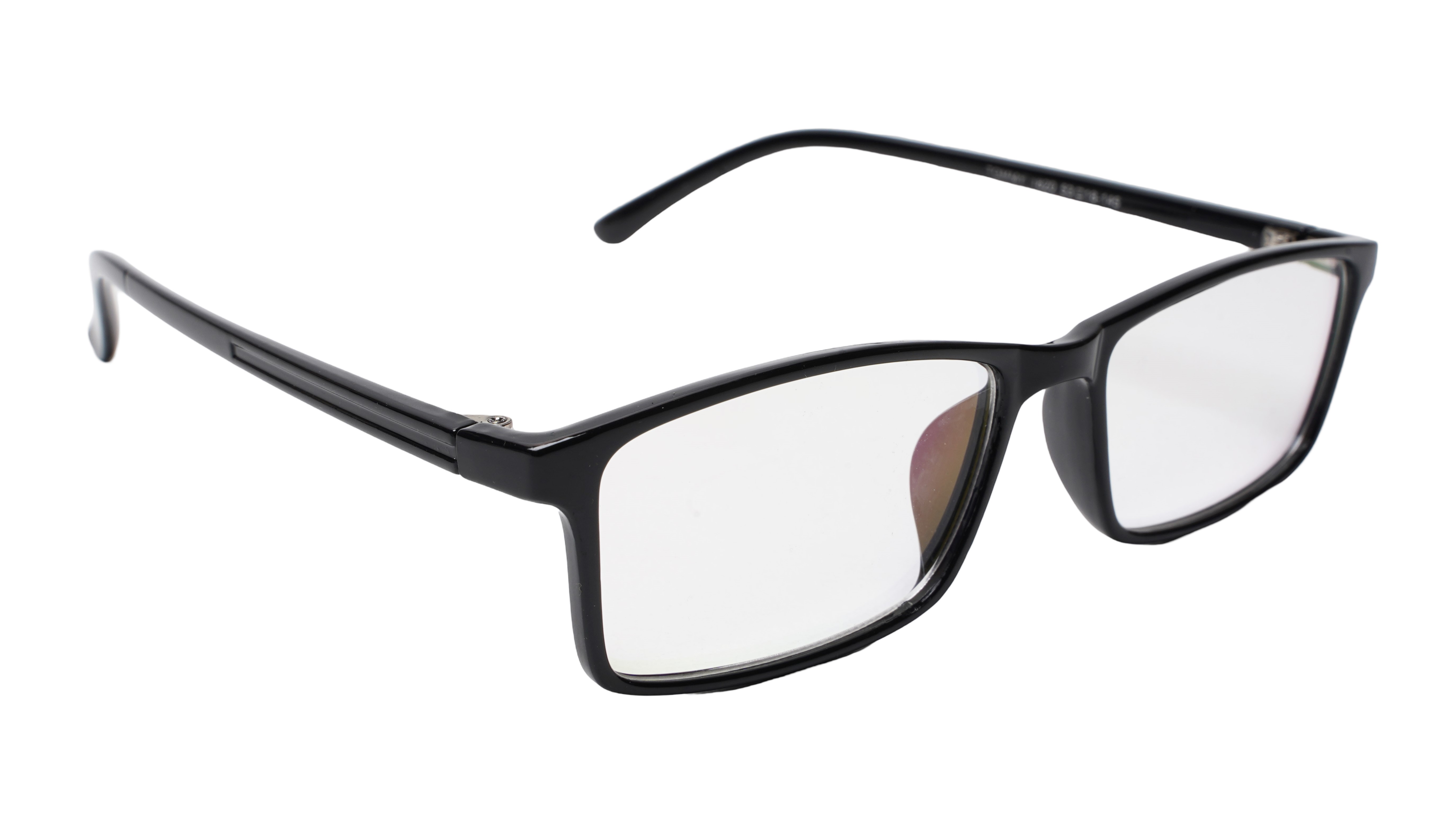Soigné Unisex Large Rectangular Spectacle Frame.Gloss Black Color