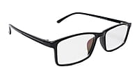 Soigné Unisex Large Rectangular Spectacle Frame.Gloss Black Color Soigné Unisex Large Rectangular Spectacle Frame.Gloss Black Color
