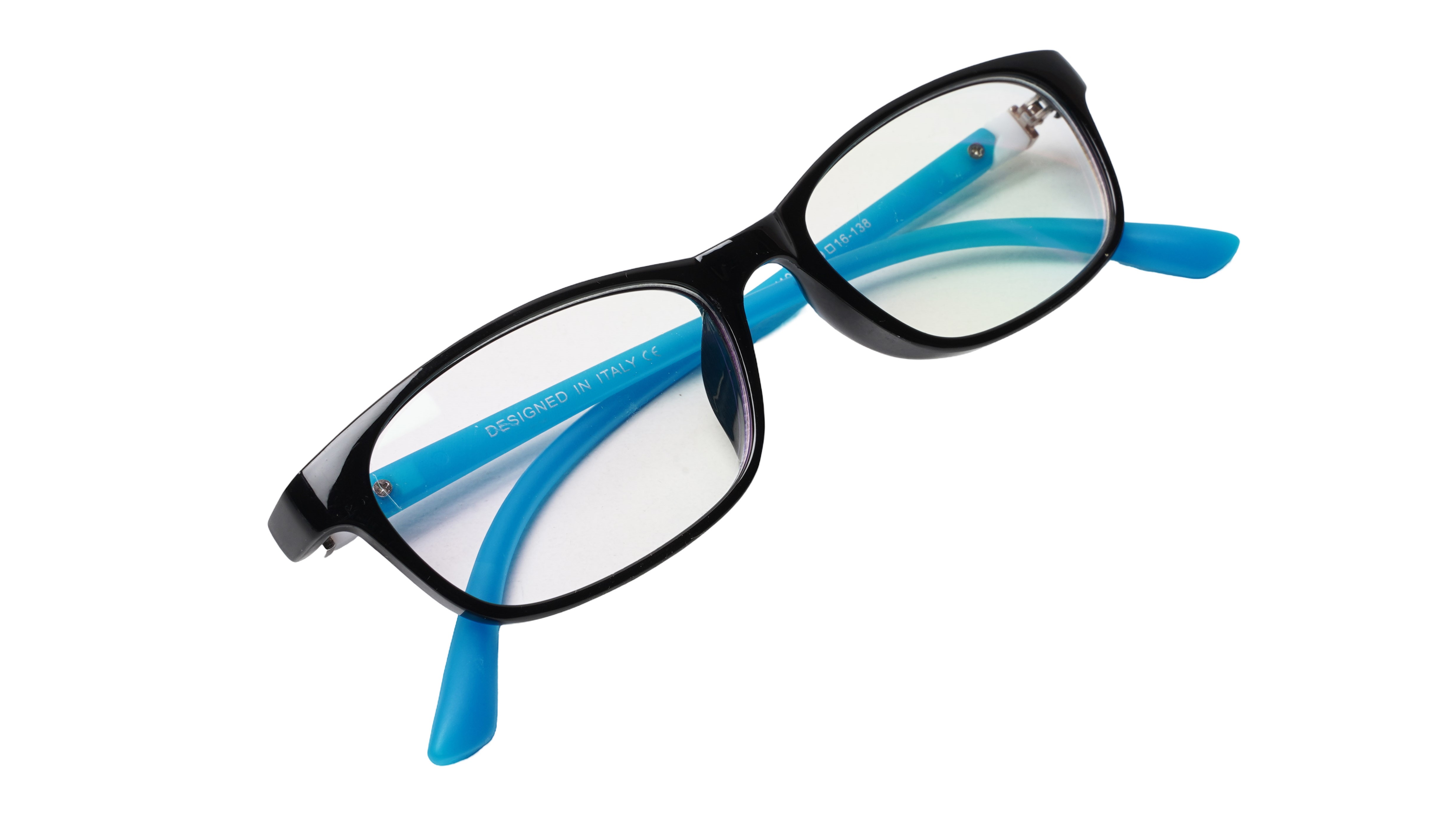 Soigné Kids&Teens Rectangular Spectacle Frame.Black&Blue.(11-15)Y-Unisex