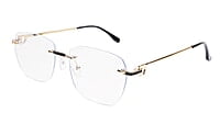 Soigné Unisex Large Square Rimless Spectacle Frame.Gold&Black Soigné Unisex Large Square Rimless Spectacle Frame.Gold&Black