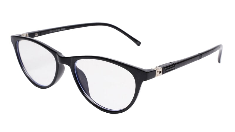 Soigné Female Cat Eye Spectacle Frames.Black-Large