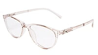 Soigné Female Cat Eye Spectacle Frames.See Through Brown-Large Soigné Female Cat Eye Spectacle Frames.See Through Brown-Large