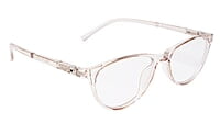 Soigné Female Cat Eye Spectacle Frames.See Through Brown-Large Soigné Female Cat Eye Spectacle Frames.See Through Brown-Large
