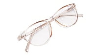 Soigné Female Cat Eye Spectacle Frames.See Through Brown-Large Soigné Female Cat Eye Spectacle Frames.See Through Brown-Large