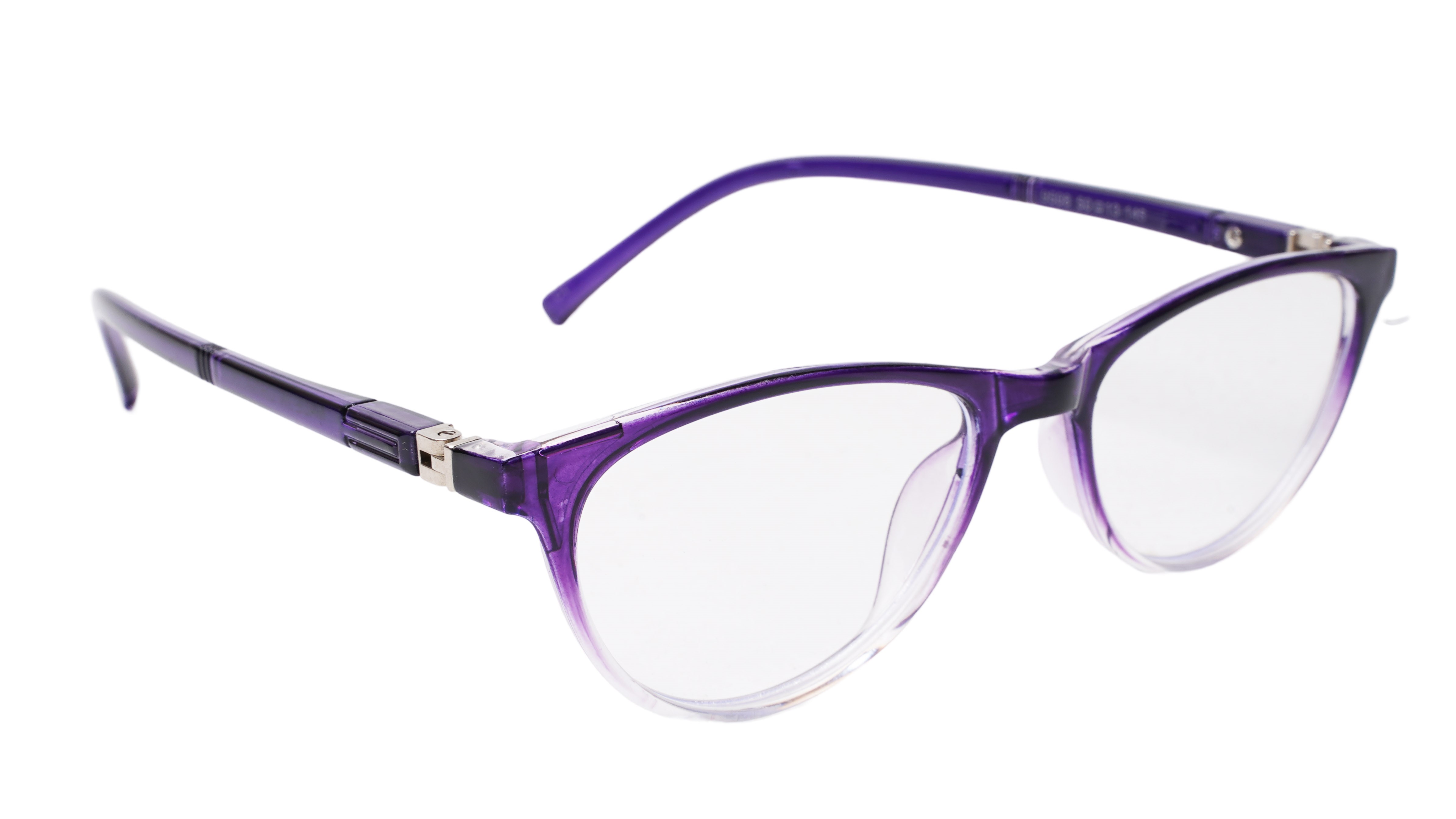 Soigné Female Cat Eye Spectacle Frames.Purple&Transparent-Large