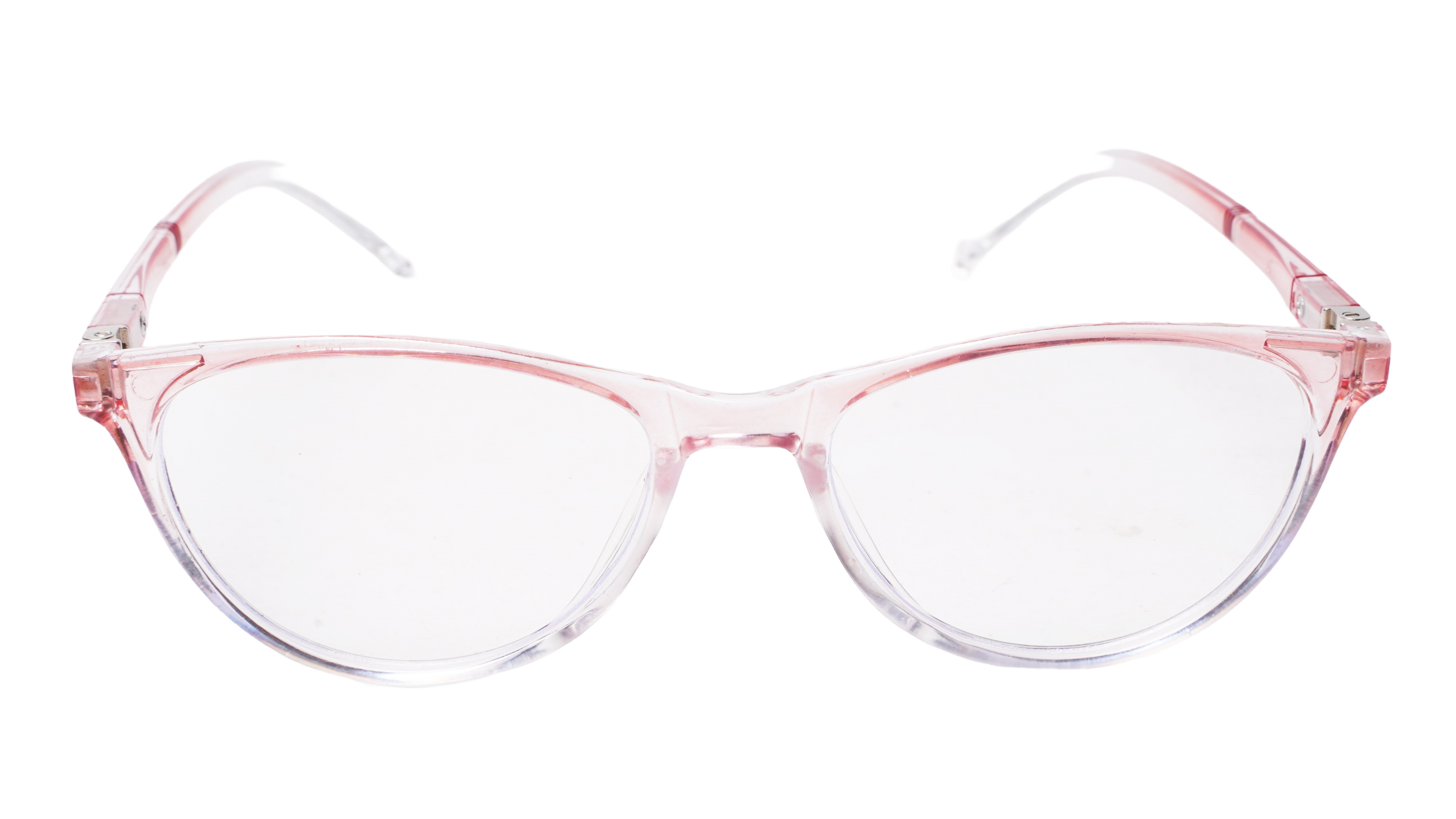 Soigné Female Cat Eye Spectacle Frames.Pink&Transparent-Large