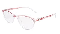 Soigné Female Cat Eye Spectacle Frames.Pink&Transparent-Large