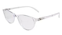 Soigné Female Cat Eye Spectacle Frames.Transparent-Large Soigné Female Cat Eye Spectacle Frames.Transparent-Large