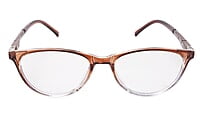 Soigné Female Cat Eye Spectacle Frames.Brown&Transparent-Large Soigné Female Cat Eye Spectacle Frames.Brown&Transparent-Large
