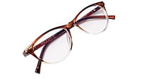 Soigné Female Cat Eye Spectacle Frames.Brown&Transparent-Large Soigné Female Cat Eye Spectacle Frames.Brown&Transparent-Large