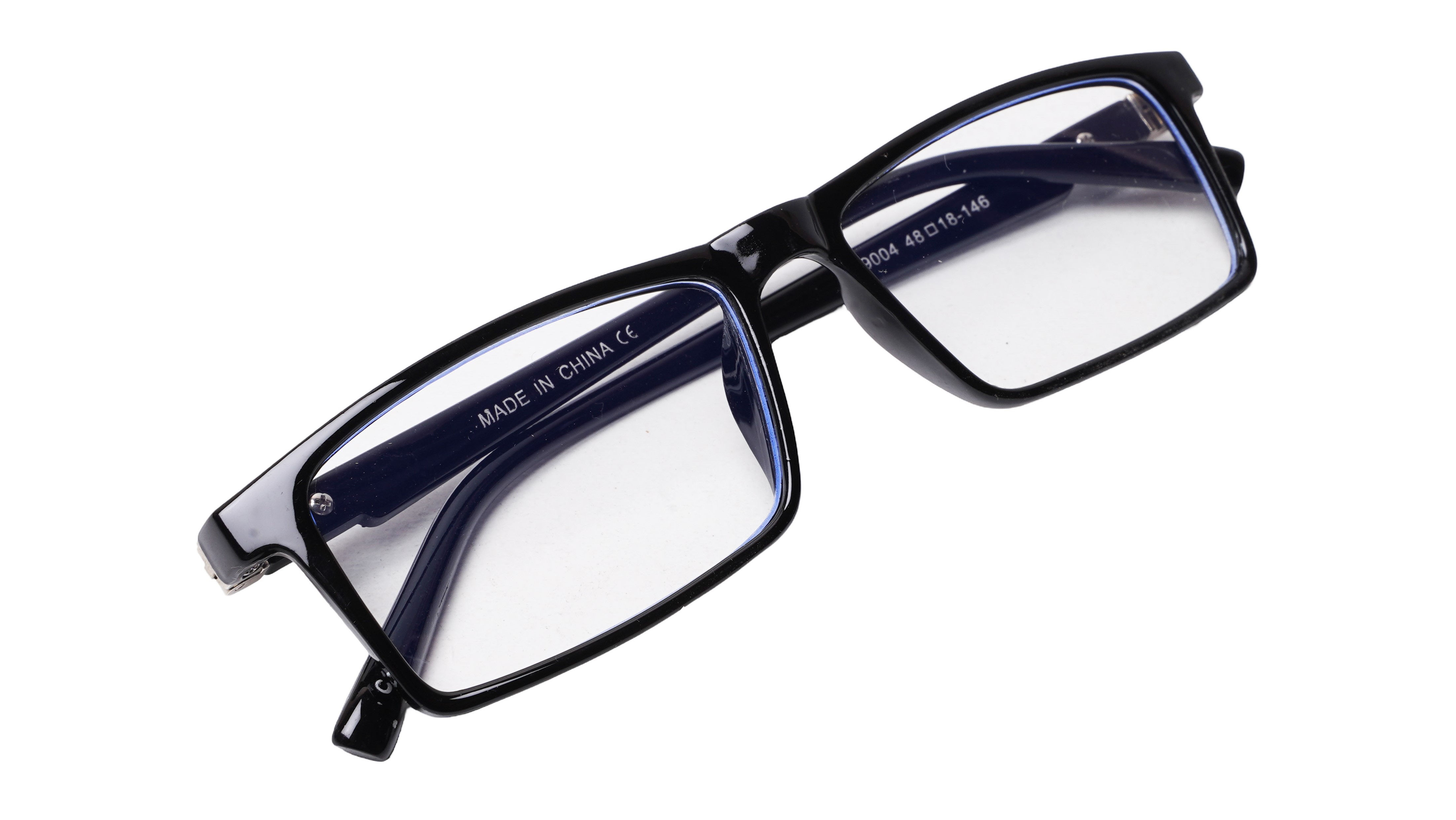 Soigné Unisex Rectangular Spectacle Frame.Glossy Black-Large