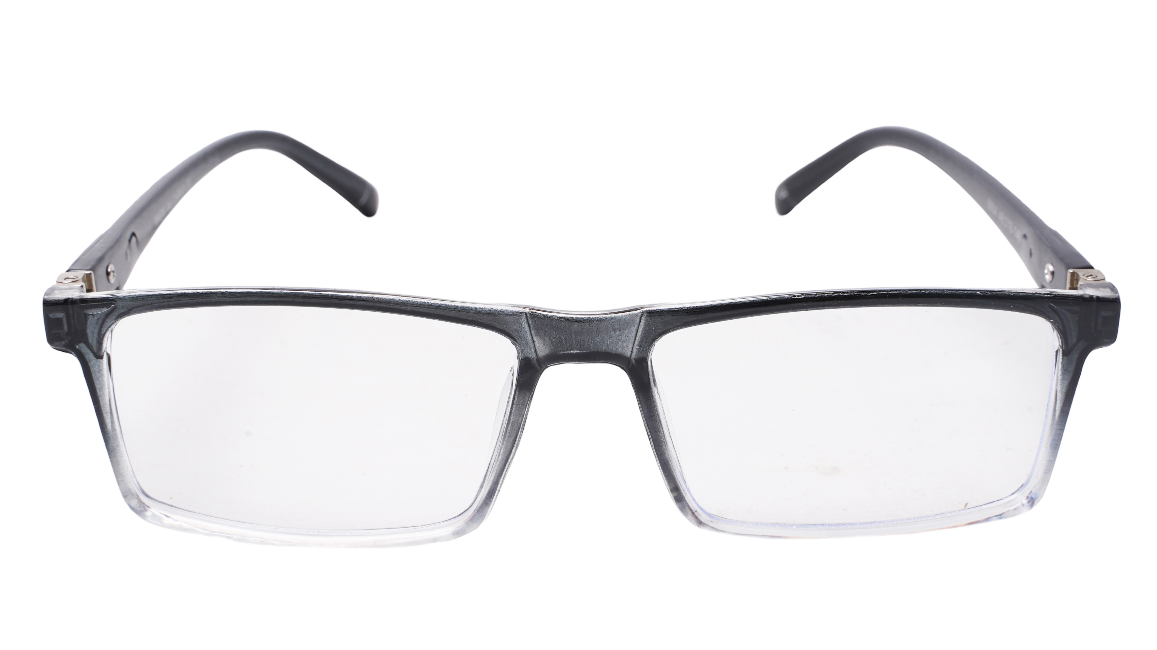 Soigné Unisex Rectangular Spectacle Frame.Black&Transparent-Large