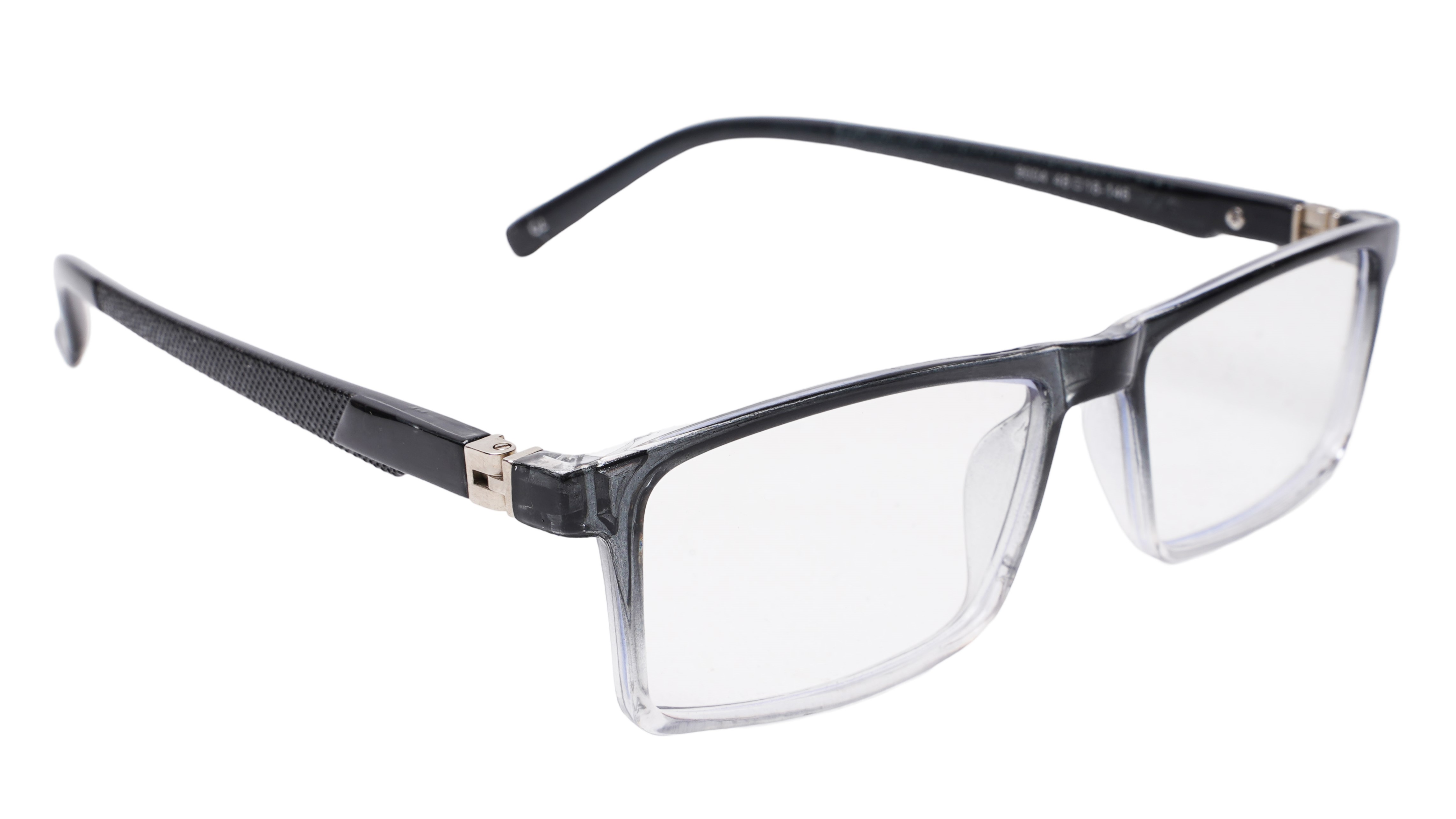 Soigné Unisex Rectangular Spectacle Frame.Black&Transparent-Large