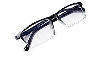 Soigné Unisex Rectangular Spectacle Frame.Black&Transparent-Large Soigné Unisex Rectangular Spectacle Frame.Black&Transparent-Large