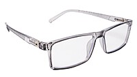 Soigné Unisex Rectangular Spectacle Frame.See Through Gray-Large Soigné Unisex Rectangular Spectacle Frame.See Through Gray-Large