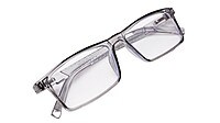 Soigné Unisex Rectangular Spectacle Frame.See Through Gray-Large Soigné Unisex Rectangular Spectacle Frame.See Through Gray-Large