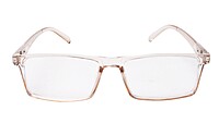 Soigné Unisex Rectangular Spectacle Frame.See Through Brown-Large