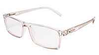 Soigné Unisex Rectangular Spectacle Frame.See Through Brown-Large