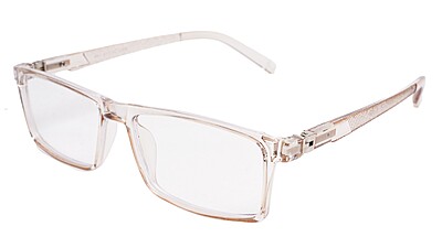 Soigné Unisex Rectangular Spectacle Frame.See Through Brown-Large