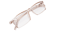 Soigné Unisex Rectangular Spectacle Frame.See Through Brown-Large