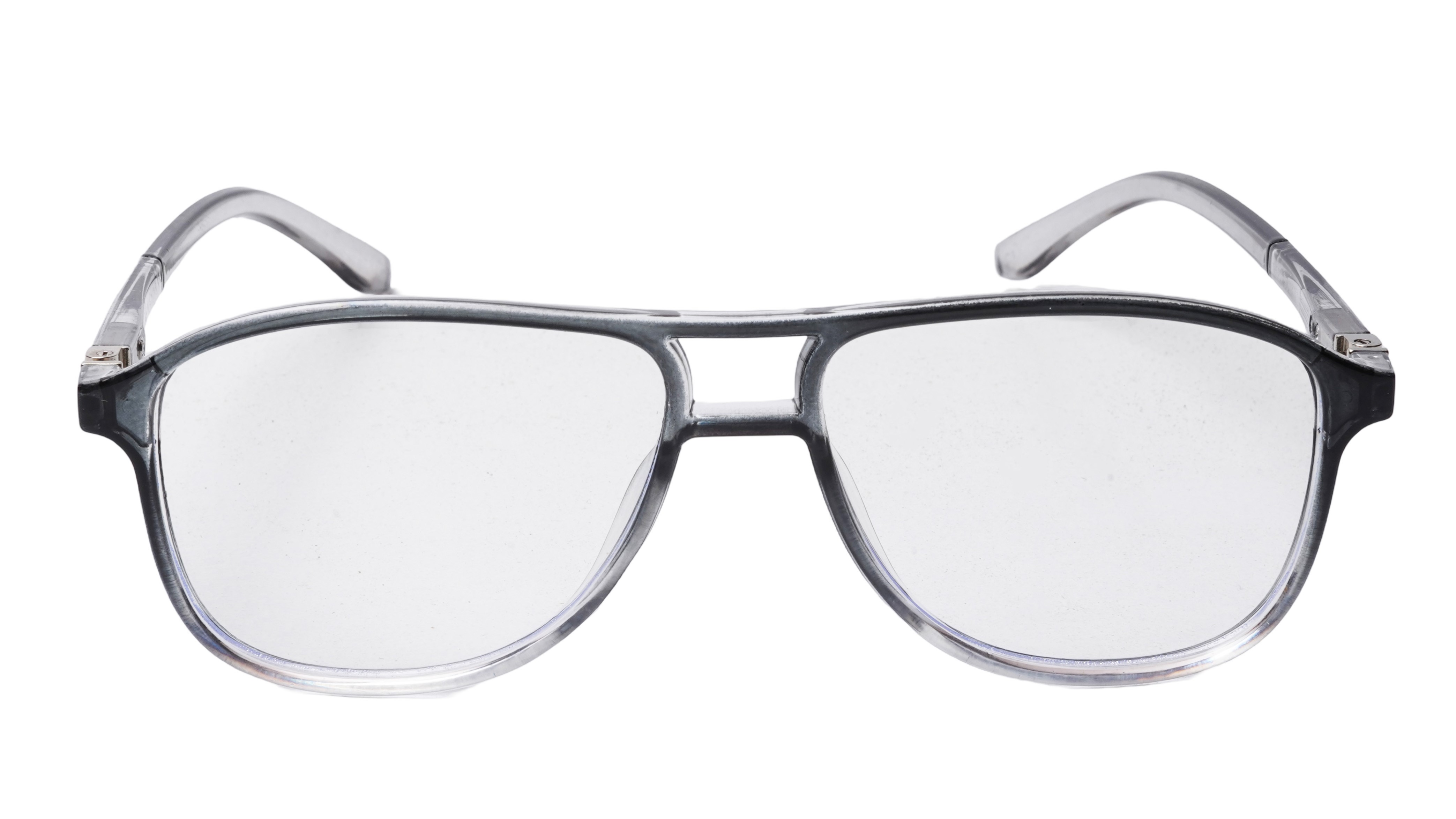 Soigné Unisex Aviator Spectacle Frame.Black&Transparent-Large