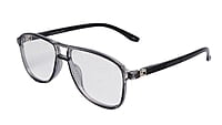 Soigné Unisex Aviator Spectacle Frame.See Through Gray-Large Soigné Unisex Aviator Spectacle Frame.See Through Gray-Large