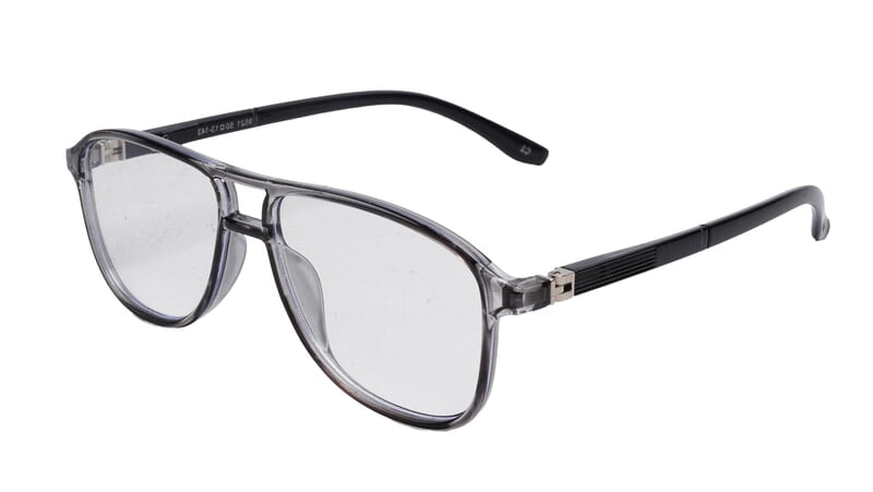 Soigné Unisex Aviator Spectacle Frame.See Through Gray-Large Soigné Unisex Aviator Spectacle Frame.See Through Gray-Large