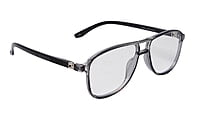 Soigné Unisex Aviator Spectacle Frame.See Through Gray-Large Soigné Unisex Aviator Spectacle Frame.See Through Gray-Large