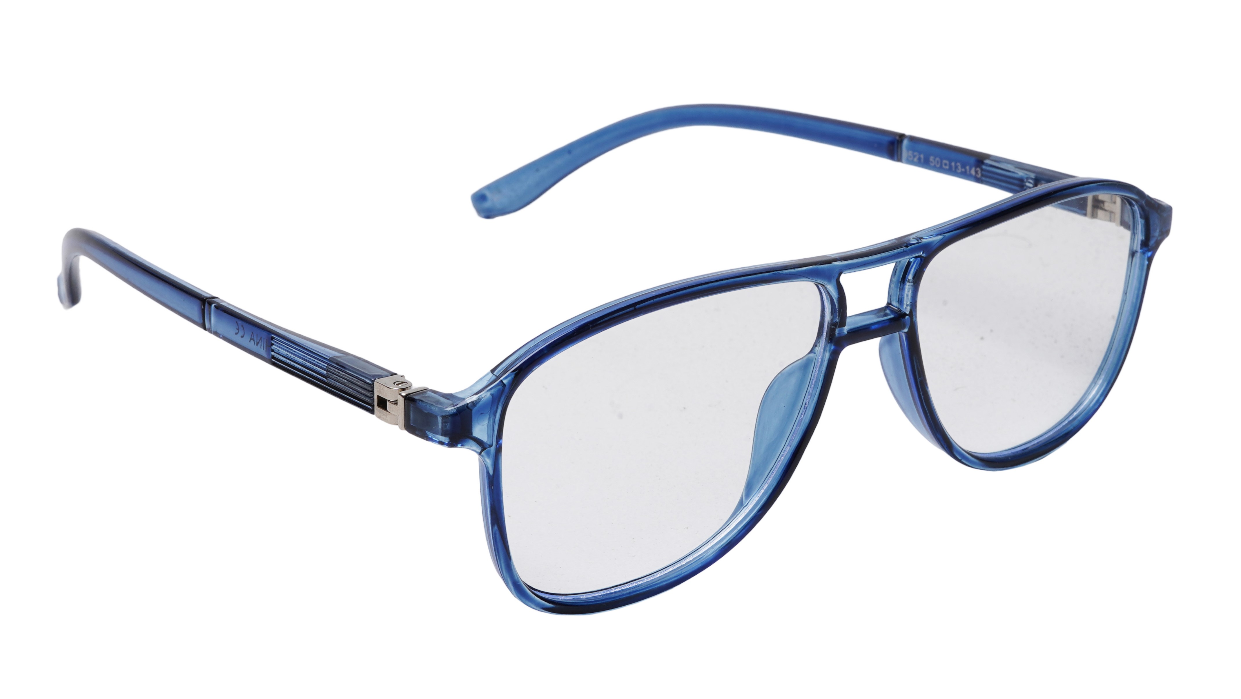 Soigné Unisex Aviator Spectacle Frame.Blue-Large