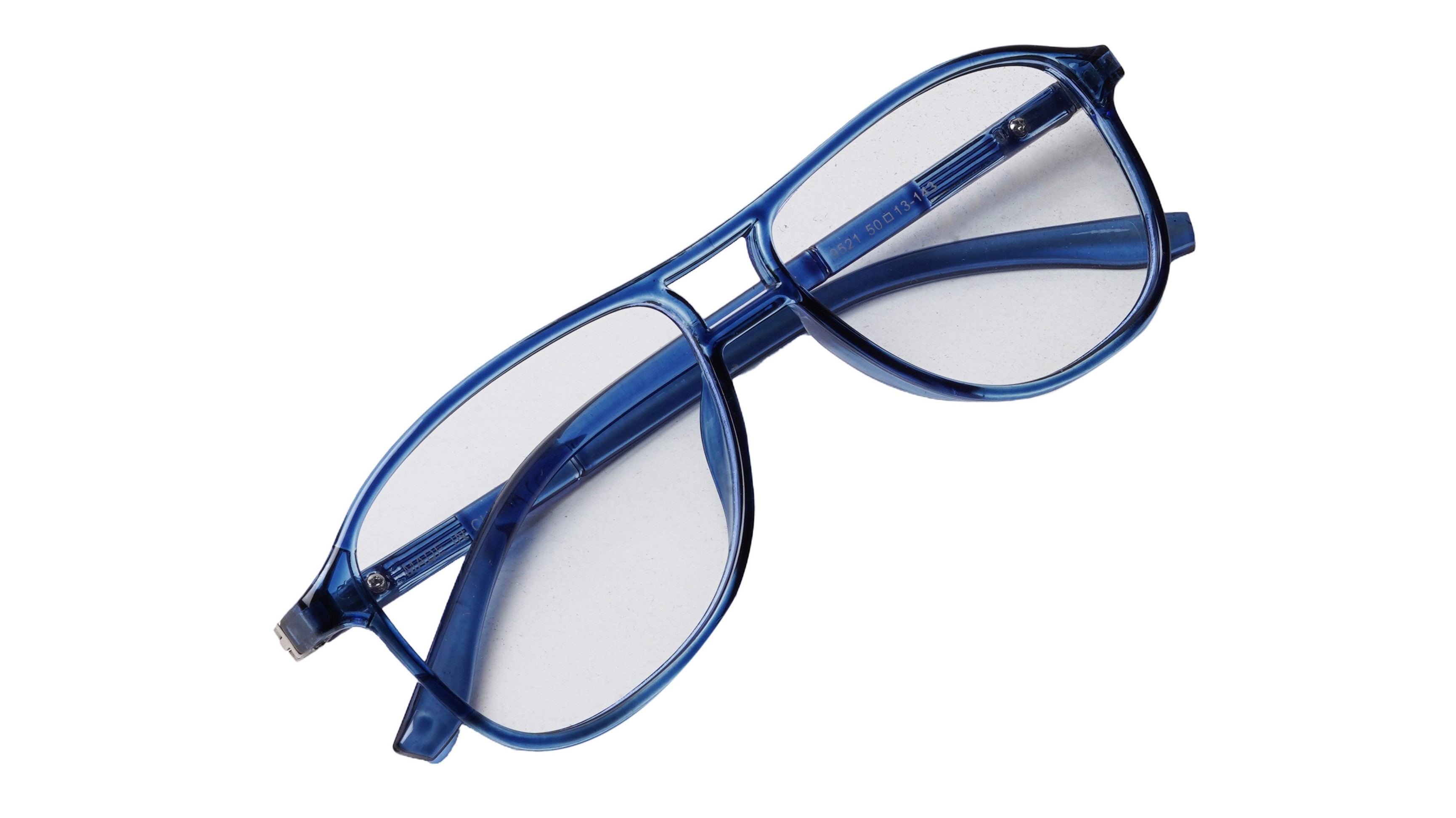 Soigné Unisex Aviator Spectacle Frame.Blue-Large