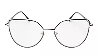 Soigné Female Cat Eye Spectacle Frame.Golden&Black-Oversized