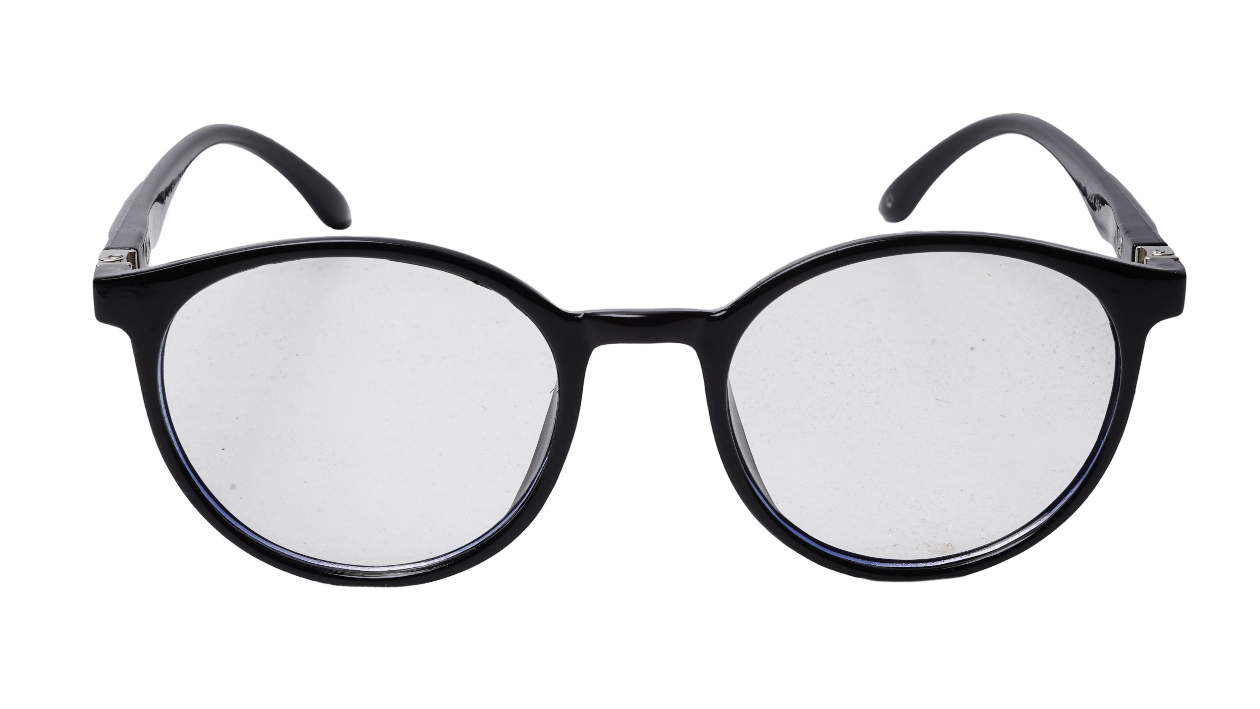 Soigné Unisex Medium Round Spectacle Frame.Glossy Black