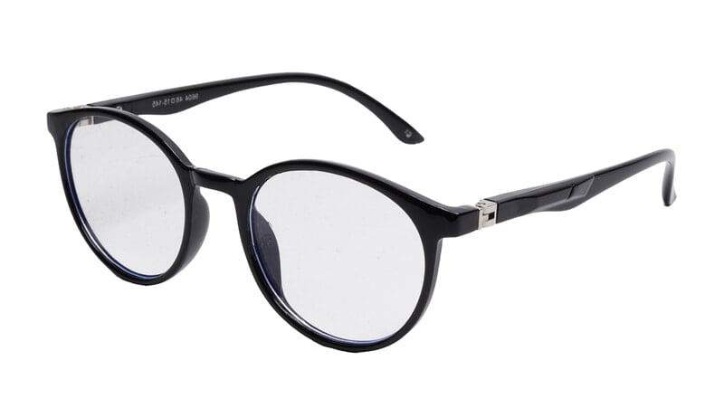 Soigné Unisex Medium Round Spectacle Frame.Glossy Black