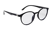 Soigné Unisex Medium Round Spectacle Frame.Glossy Black Soigné Unisex Medium Round Spectacle Frame.Glossy Black