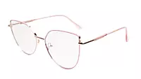 Soigné Female Cat Eye Spectacle Frame.Pink&Gold-Oversized