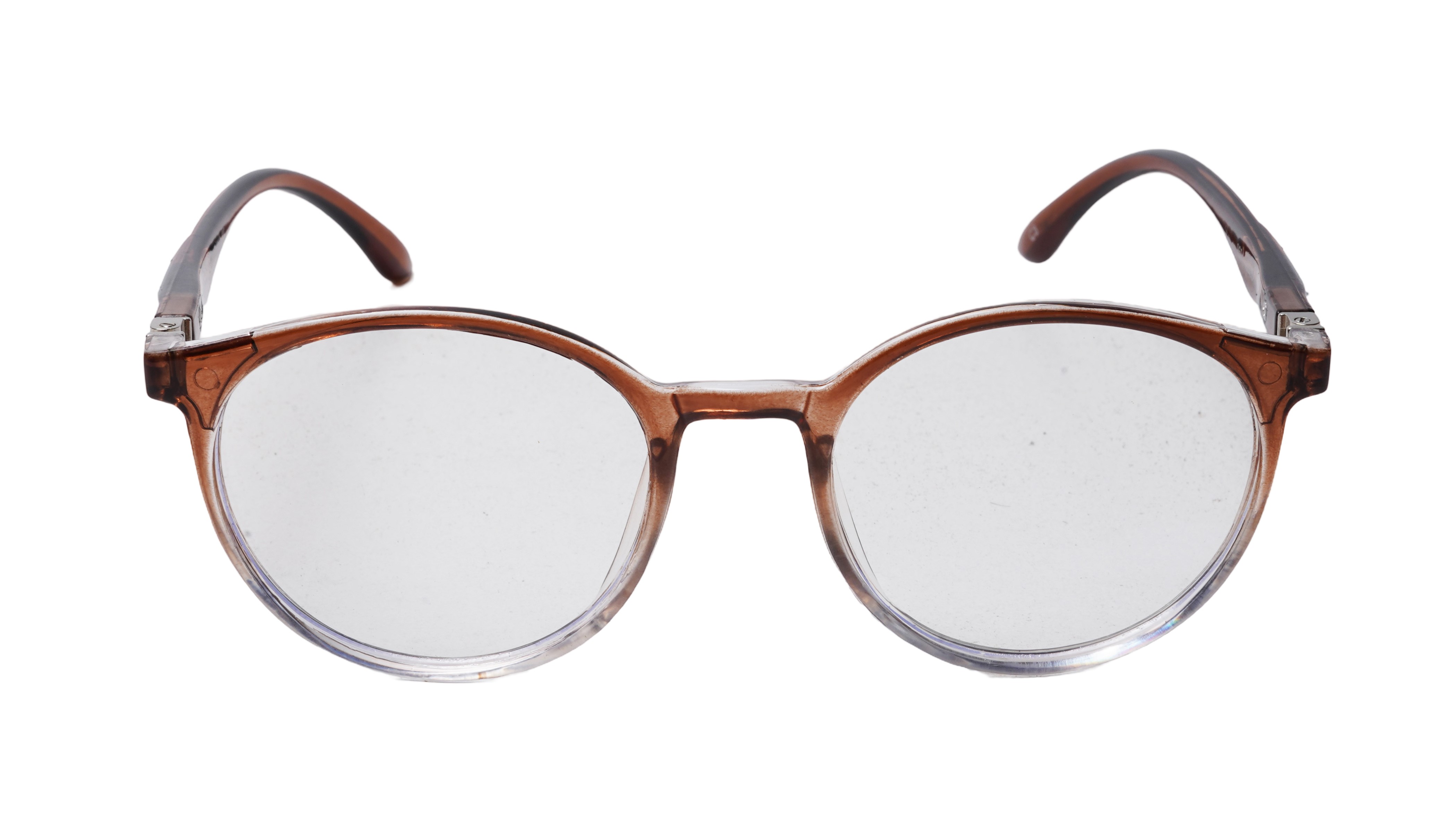 Soigné Unisex Medium Round Spectacle Frame.Brown&Transparent