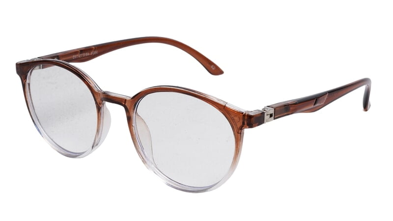 Soigné Unisex Medium Round Spectacle Frame.Brown&Transparent Soigné Unisex Medium Round Spectacle Frame.Brown&Transparent