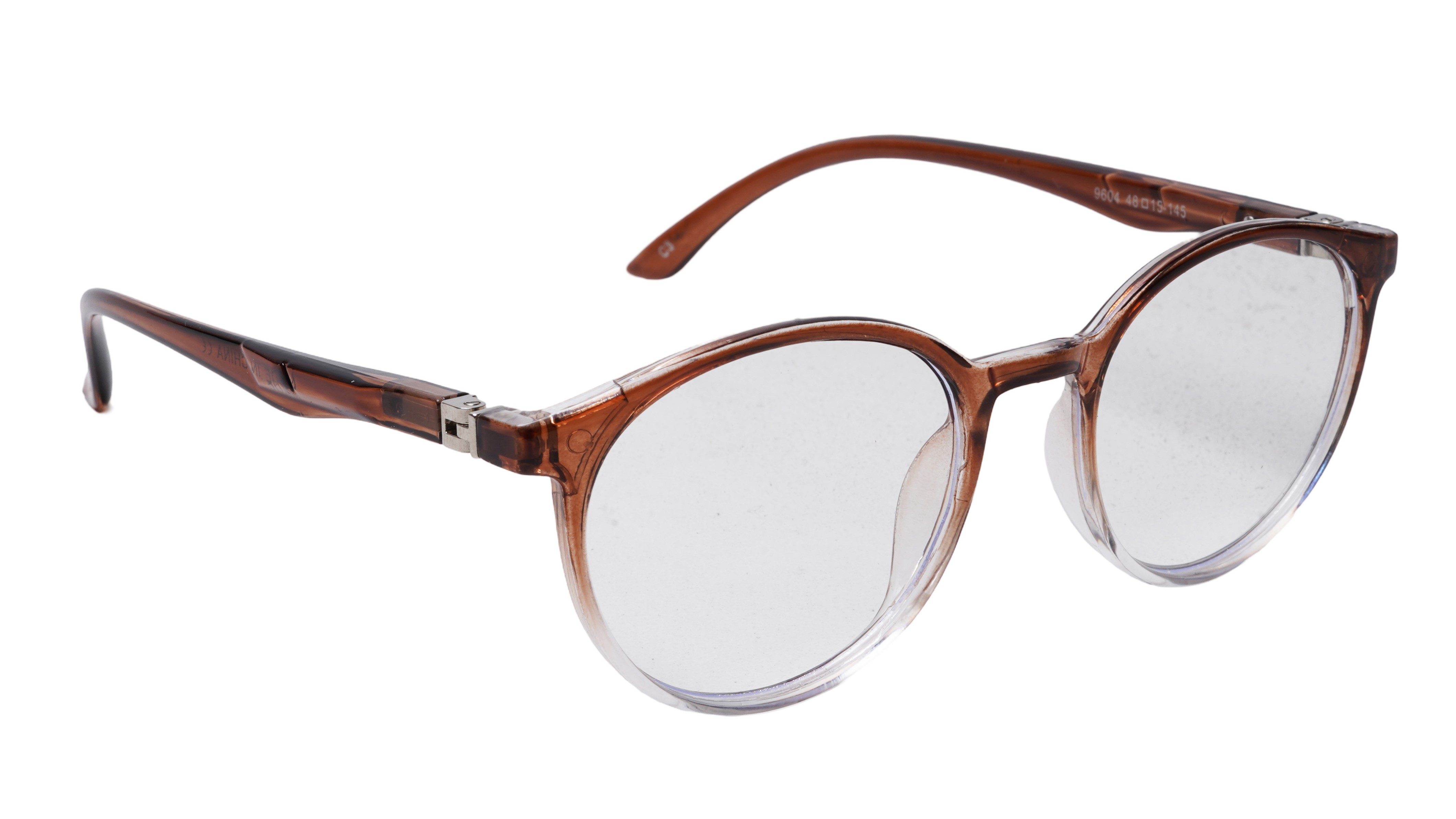 Soigné Unisex Medium Round Spectacle Frame.Brown&Transparent
