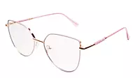 Soigné Female Cat Eye Spectacle Frame.Purple&Golden-Oversized