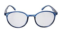 Soigné Unisex Medium Round Spectacle Frame.See Through Blue Rim Soigné Unisex Medium Round Spectacle Frame.See Through Blue Rim