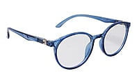 Soigné Unisex Medium Round Spectacle Frame.See Through Blue Rim Soigné Unisex Medium Round Spectacle Frame.See Through Blue Rim