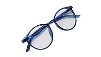 Soigné Unisex Medium Round Spectacle Frame.See Through Blue Rim Soigné Unisex Medium Round Spectacle Frame.See Through Blue Rim