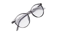 Soigné Unisex Medium Round Spectacle Frame.See Through Gray Rim